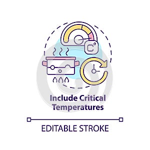 Include critical temperatures concept icon