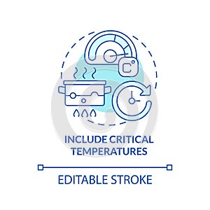 Include critical temperatures turquoise concept icon