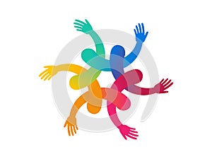 Inclusion and diversity culture equity logo. People hold hands with gender equality icon. Inclusion infographic. Vector