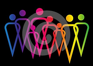 Inclusion and diversity infographic LGBTQ+ vector set, people vector logo for website, banner gay pride month 2021 concept