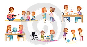 Inclusion Inclusive Education Cartoon Icon Set photo