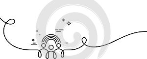 Inclusion line icon. Equity culture sign. Continuous line with curl. Vector