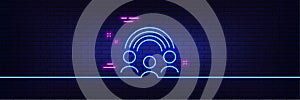 Inclusion line icon. Equity culture sign. Neon light glow effect. Vector