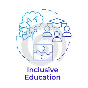 Inclusive education blue gradient concept icon