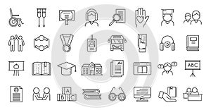 Inclusive education icon, outline style