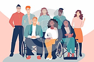 inclusive group of motivated people isolated vector style illustration