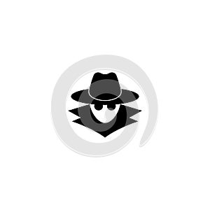 Incognito icon. Browse in private. Spy agent, secret agent, hacker. Vector on isolated white background. EPS 10