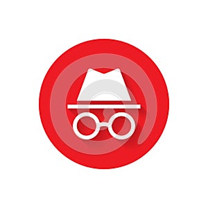 Incognito icon vector of browser elements. Private browsing sign symbol