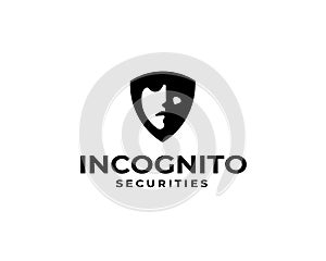 Abstract Incognito shield Logo design concept