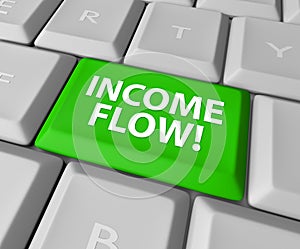 Income Flow Earning Money Investment Profit Revenue Keyboard But