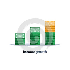 Income increase, financial strategy, return on investment, fund raising, long term increment, revenue growth, loan installment photo