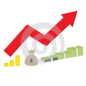 Income increase strategy icon on white background. flat style. financial success concept icon for your web site design, logo, app