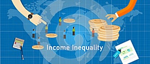 Income inequality gap of wealth concept of Gini coefficient index in society economy photo