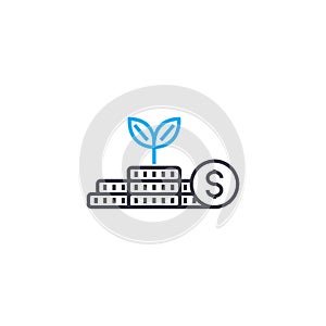 Income from investments vector thin line stroke icon. Income from investments outline illustration, linear sign, symbol