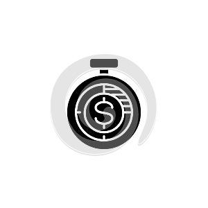 Income measurement black icon concept. Income measurement flat vector symbol, sign, illustration.