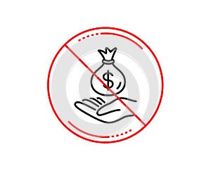 Income money line icon. Savings sign. Vector
