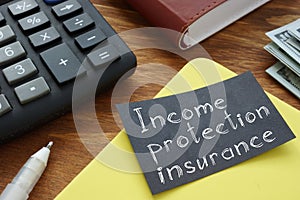 Income protection insurance is shown on the business photo using the text