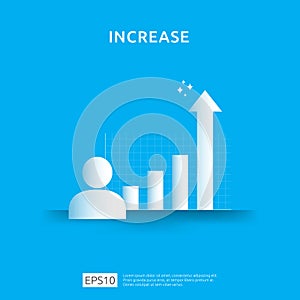 income salary rate increase. business chart graphic growth margin revenue. Finance performance of return on investment ROI concept