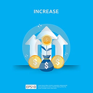 income salary rate increase. business chart graphic growth margin revenue. Finance performance of return on investment ROI concept