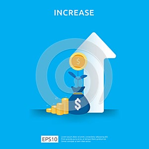 income salary rate increase. business chart graphic growth margin revenue. Finance performance of return on investment ROI concept