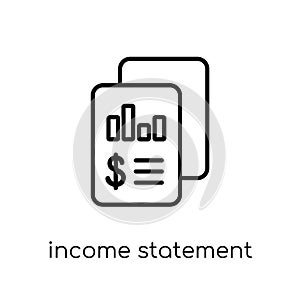 Income statement icon. Trendy modern flat linear vector Income s