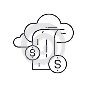 Income stream icon, linear isolated illustration, thin line vector, web design sign, outline concept symbol with