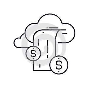 income stream line icon, outline symbol, vector illustration, concept sign