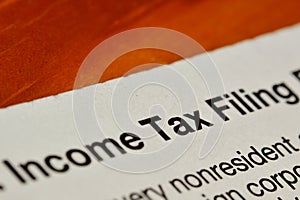 Income tax filing form