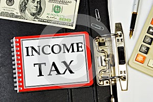 Income tax-the inscription of the text in the planning form on the folder of the document Registrar.