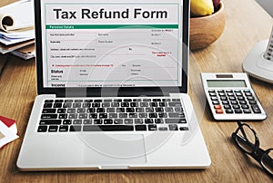 Income Tax Return Deduction Refund Concept