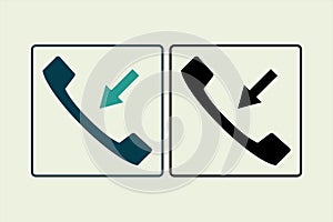 incoming call icon. icon related to UI elements. suitable for web site, app, user interfaces,element, printable etc. solid icon
