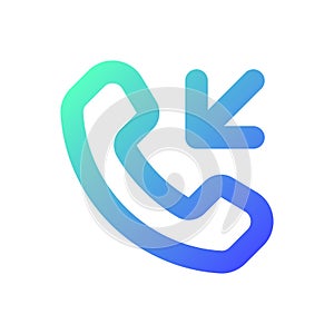 Incoming call pixel perfect gradient linear ui icon