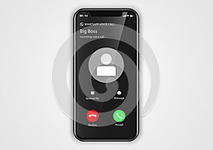 Incoming call screen from iphone user interface