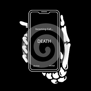 INCOMING CALL SKELETON HAND WITH PHONE