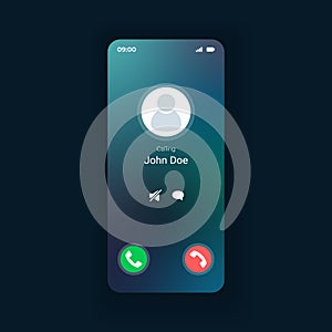 Incoming call smartphone interface vector template