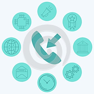 Incoming call vector icon sign symbol