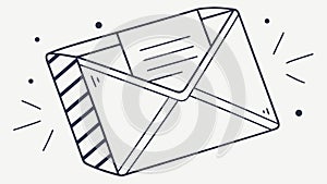 Incoming Email Message Notification Outline, vector design Generative AI