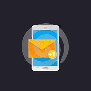 Incoming message, mobile mail icon