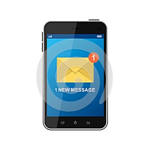 Incoming message vector design illustration