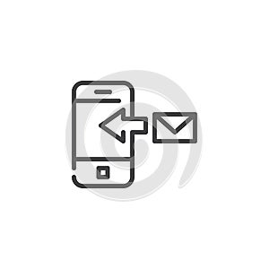 Incoming Mobile message line icon