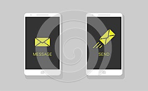 Incoming and outgoing message icons