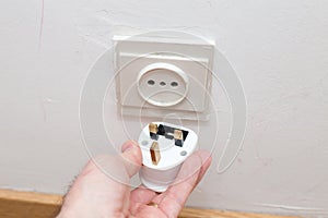 Incompatible electricity plug and socket