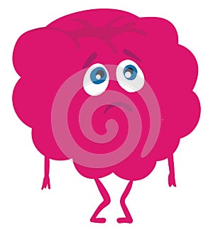 An inconsolable raspberry, vector or color illustration