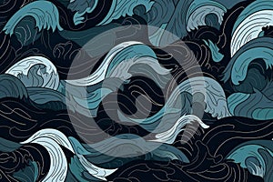 Inconspicuous header with elegant waves, abstract, backgrounds photo