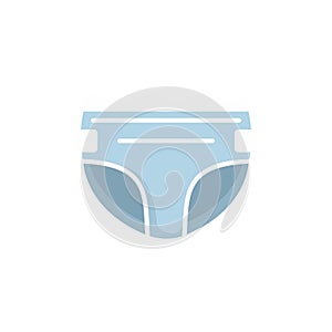 Incontinence diaper icon flat isolated vector