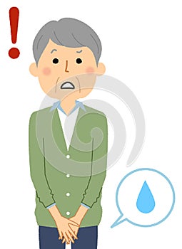 Incontinence elderly man