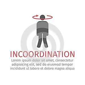 Incoordination flat icon. Vector sign for web graphic. photo