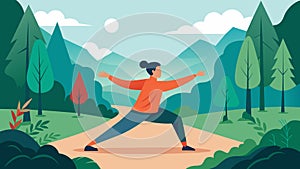 Incorporate mindfulness into your fitness routine by performing tai chi or qigong movements along a peaceful forest