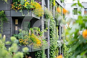 Incorporating Nature and Green Spaces in Sustainable Urban Architecture. Concept Sustainable Architecture, Green Design, Urban photo