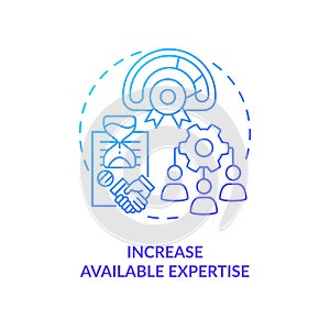 Increase available expertise blue gradient concept icon